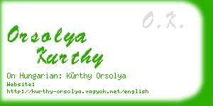 orsolya kurthy business card