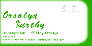 orsolya kurthy business card